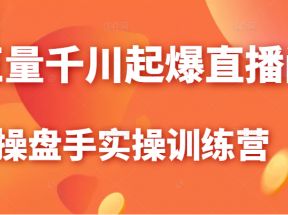 巨量千川起爆直播间操盘手实操训练营，实现快速起号和直播间高投产