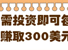 最新无需投资即可每天赚取300美元以上的网上赚钱项目【视频教程】