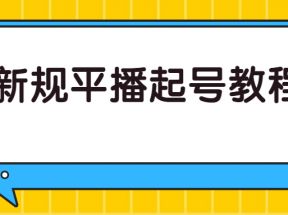 新规平播起号教程：平播起号的底层逻辑，适合当下的起号方式