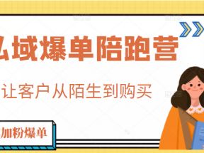 私域爆单陪跑营 4步打造人设，让客户从陌生到购买 快速加粉爆单