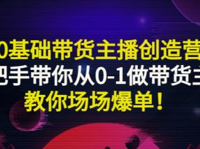 0基础带货主播创造营：手把手带你从0-1做带货主播，教你场场爆单！