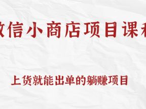 上货就能出单的微信小商店项目课程，坚持上新就有收入，完全躺赚