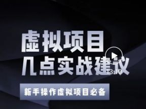 通过数据分析，总结给新手操作虚拟项目的几点建议