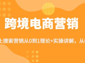 跨境电商营销:线上搜索营销从0到1理论+实操讲解，从0到1