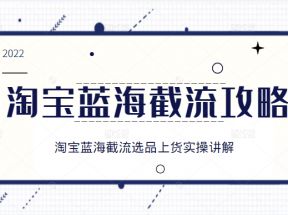 淘宝蓝海截流攻略，淘宝蓝海截流选品上货实操讲解