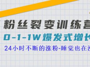 粉丝裂变训练营，0-1-1w爆发式增长，让你24小时不断地涨粉，睡觉也在涨