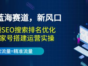 蓝海赛道，新风口：短视频SEO搜索排名优化+企业商家号搭建运营实操