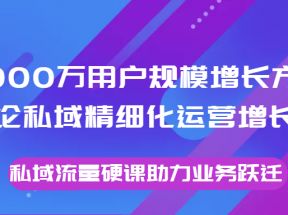 8000万用户规模增长方法论私域精细化运营增长，私域流量硬课助力业务跃迁