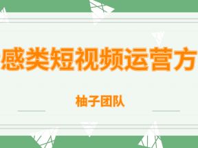 柚子团队内部课程：情感类短视频赚钱攻略，运营逻辑及变现方式