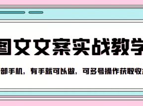 抖音图文文案实战教学，一部手机，有手就可以做，可多号操作获取收益