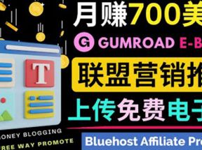 通过虚拟商品交易平台Gumroad，发布免费电子书 并推广自己的联盟营销链赚钱