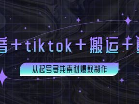 百万粉丝博主·抖音+tiktok+搬运+剪映，从起号寻找素材爆款制作