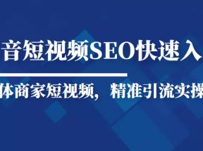 抖音短视频Seo搜索排名优化新手快速入门教程，实体商家短视频，精准引流实操课