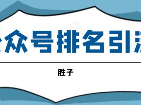 胜子老师微信公众号排名引流，微信10亿月活用户引流方法