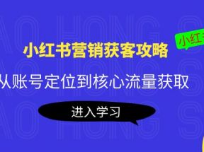 小红书营销获客攻略：从账号定位到核心流量获取，爆款笔记打造 