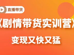 《剧情带货实训营》目前最好的直播带货方式，变起现来是又快又猛（价值980元）