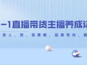 从0-1直播带货主播养成记，直播带货人、货、场策略，结果导向，数据说话