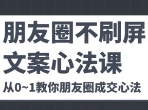 朋友圈不刷屏文案心法课 人人都要懂的商业逻辑 从0~1教你朋友圈成交心法