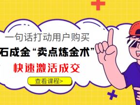 点石成金“卖点炼金术”一句话打动用户购买，快速激活成交！