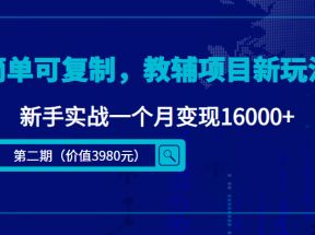 简单可复制，教辅项目新玩法，新手实战一个月变现16000+（第二期）