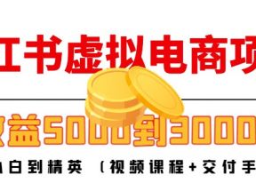 小红书虚拟电商项目：从小白到精英 月收益5000到30000 (视频课程+交付手册) 