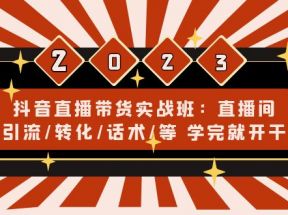 抖音直播带货实战班：直播间引流/转化/话术/等 学完就开干