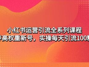 小红书运营引流全系列课程：教你养高权重新号，实操每天引流100精准粉