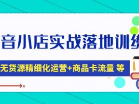 抖音小店实战落地训练营：抖店无货源精细化运营，商品卡流量等等（22节）