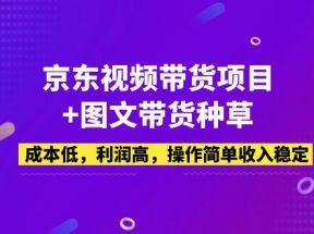 京东视频带货项目+图文带货种草，成本低，利润高，操作简单收入稳定