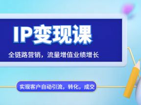 IP变现课，全链路营销，流量增值业绩增长，实现客户自动引流，转化，成交