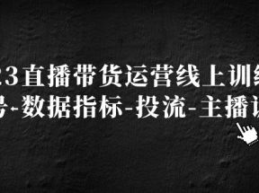 直播带货运营线上训练营，起号-数据指标-投流-主播训练