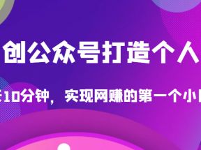 收费398的网创公众号打造个人IP项目，每天10分钟，实现网赚的第一个小目标