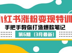 小红书涨粉变现特训·第6期，手把手教你打造爆款笔记（3月新课）