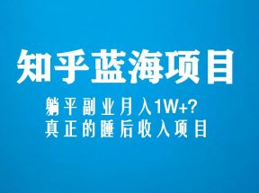 知乎蓝海玩法，躺平副业月入1W+，真正的睡后收入项目（6节视频课）