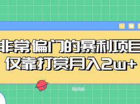 非常偏门的暴利项目，仅靠打赏月入2w+