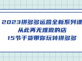 拼多多运营全新系列课，从此再无难做的店，15节干货带你玩转拼多多