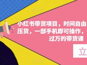 小红书带货项目，时间自由、零门槛无压货，一部手机即可操作，普通人月收过万的带货课