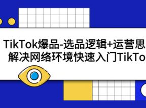 TikTok爆品-选品逻辑+运营思路：解决网络环境快速入门TikTok