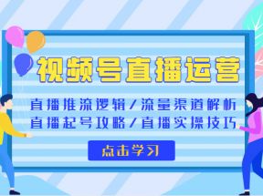 视频号直播运营 视频号直播推流逻辑/流量渠道解析/直播起号攻略/直播实操技巧