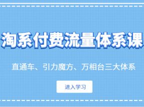 淘系付费流量体系课 直通车、引力魔方、万相台三大体系 