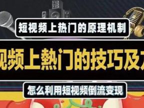 杰小杰·短视频上热门的方法技巧，利用短视频导流快速实现万元收益