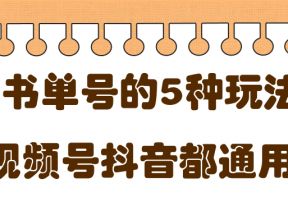 低成本创业项目，抖音，快手，视频号都通用的书单号5种赚钱玩法