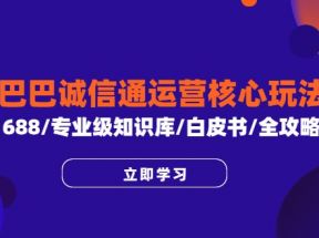 阿里巴巴诚信通运营核心玩法课程，1688/专业级知识库/白皮书/全攻略