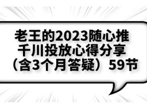 老王的2023随心推+千川投放心得分享（含3个月答疑）59节