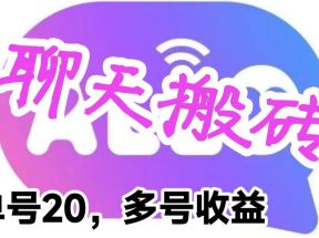 最新蓝海聊天平台手动搬砖，单号日入20，多号多撸，当天见效益