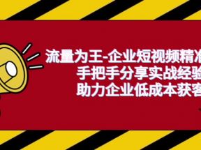 流量为王-企业 短视频精准获客，手把手分享实战经验，助力企业低成本获客