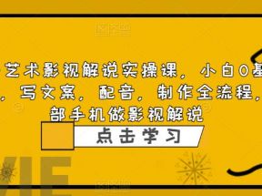 影视解说实战课，小白0基础 写文案 配音 制作全流程 一部手机做影视解说