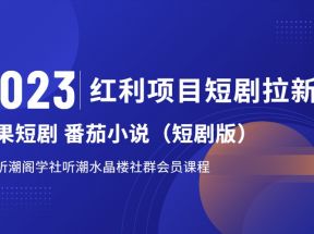 2023红利项目短剧拉新，月入过万红果短剧番茄小说CPA拉新项目教程