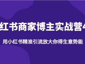 小红书商家博主实战营4.0，用小红书精准引流放大你得生意势能