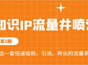 知识IP流量井喷营第2期，打造一套倍速吸粉、引流、转化的流量系统